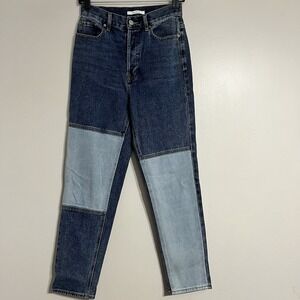 Women's‎ Pacsun Ultra High Rise Slim Two Tone Jeans Size 25 Button Fly 90s